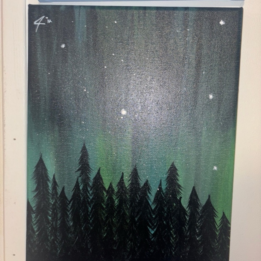 Starry Night Forest Canvas Art